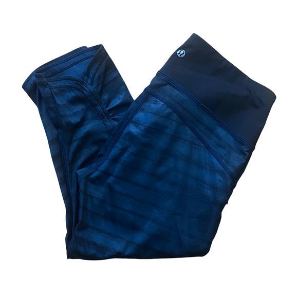 Lululemon Run: Top Speed Crop Good Vibes Deep Navy Black Size 6 - Picture 2 of 8